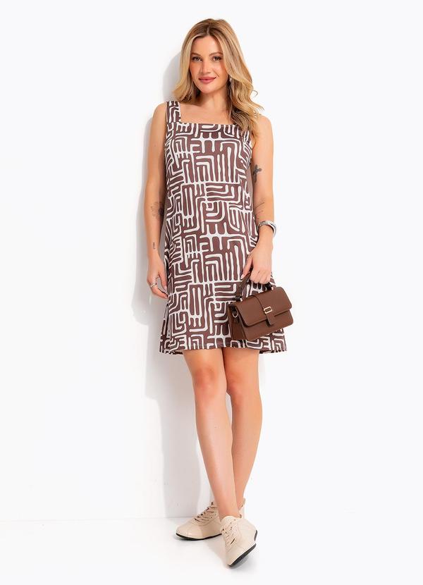 Vestido (�tnico Marrom) em Malha Fria