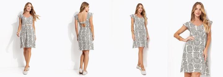 Vestido tnico Verde em Malha de Viscose