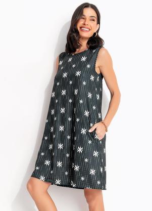 Vestido (�tnico Verde) em Malha Texturizada