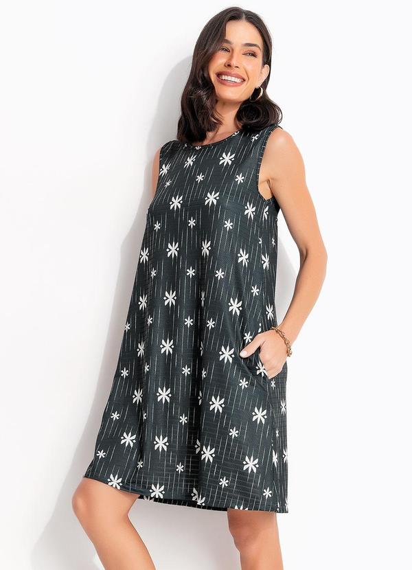 Vestido (�tnico Verde) em Malha Texturizada
