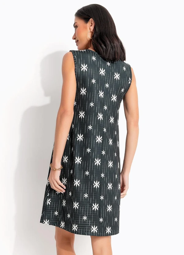 Quintess - Vestido Étnico Verde em Malha Texturizada 3