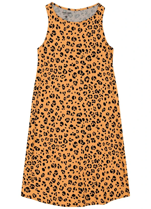 Malwee - Vestido Evasê Animal Print Ocre 2