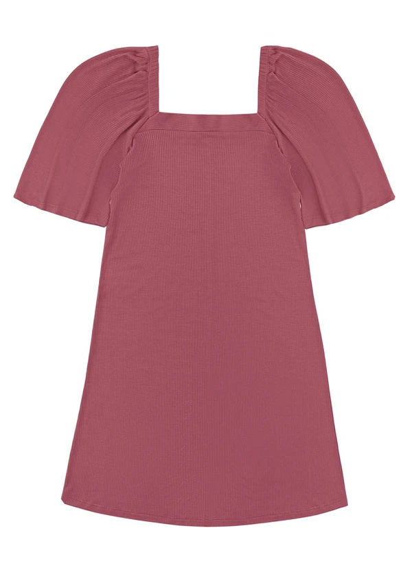 Malwee - Vestido Evasê Canelado Rosê 6