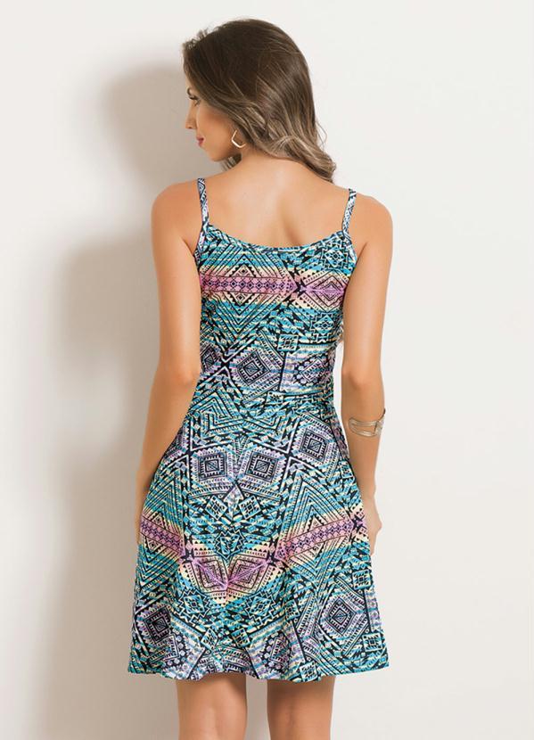 Moda Pop - Vestido Evasê de Alças Étnico 2