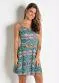 Moda Pop - Vestido Evasê de Alças Folhagem Verde - variação: Étnico