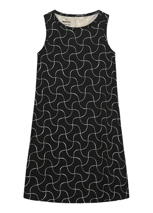 Malwee - Vestido Evasê Fine Line em Malha Preto - MALWEE