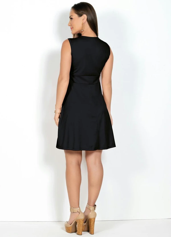Moda Pop - Vestido Evasê Preto 8