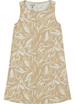 Malwee - Vestido Evasê Tropical Bege - MALWEE