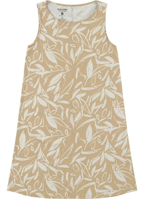 Malwee - Vestido Evasê Tropical Bege