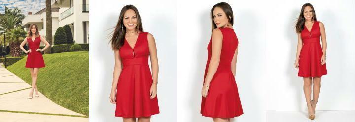 Vestido Evas Vermelho com Decote Profundo