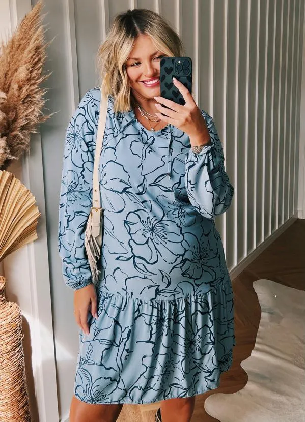 Marialícia - Vestido Feminino Adulto Azul 2