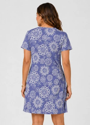 Infinita Cor - Vestido Feminino Amarração em Molde Azul - INFINITA COR