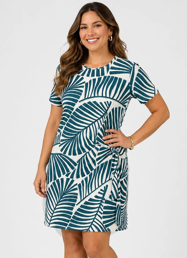 Infinita Cor - Vestido Feminino Amarração em Molde Bege