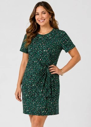 Infinita Cor - Vestido Feminino Amarração em Molde Verde - INFINITA COR
