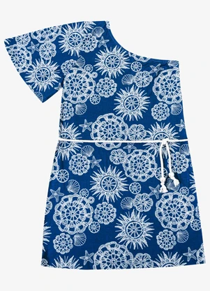 Endless - Vestido Feminino Assimétrico com Cinto Azul - ENDLESS