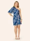 Endless - Vestido Feminino Assimétrico com Cinto Azul - variação: Azul