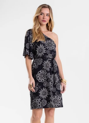 Endless - Vestido Feminino Assimétrico com Cinto Preto - ENDLESS