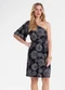 Endless - Vestido Feminino Assimétrico com Cinto Azul - variação: Preto