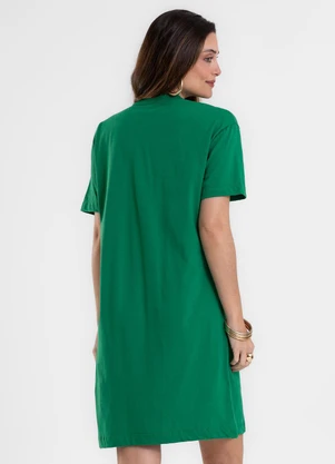 Rovitex - Vestido Feminino Básico em Meia Malha Verde - ROVITEX
