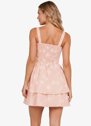 Minty - Vestido Feminino Bordado de Alça Rosa - MINTY