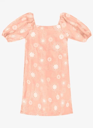 Rovitex - Vestido Feminino Bordado Rosa - ROVITEX