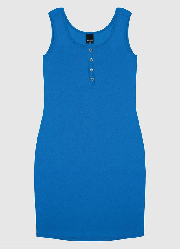 Malwee - Vestido Feminino Botões em Malha Algodão Azul 6