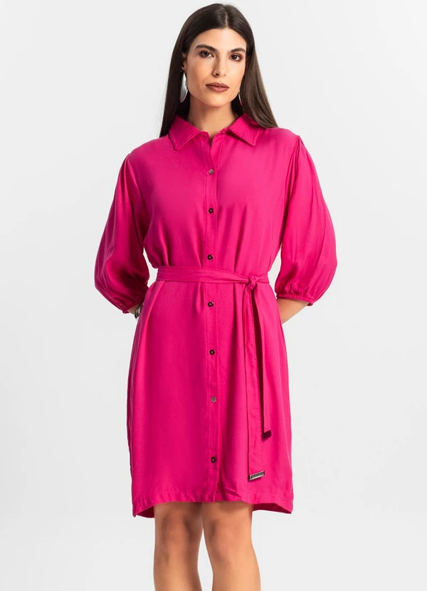 Endless - Vestido Feminino Chemise de Viscose Rosa