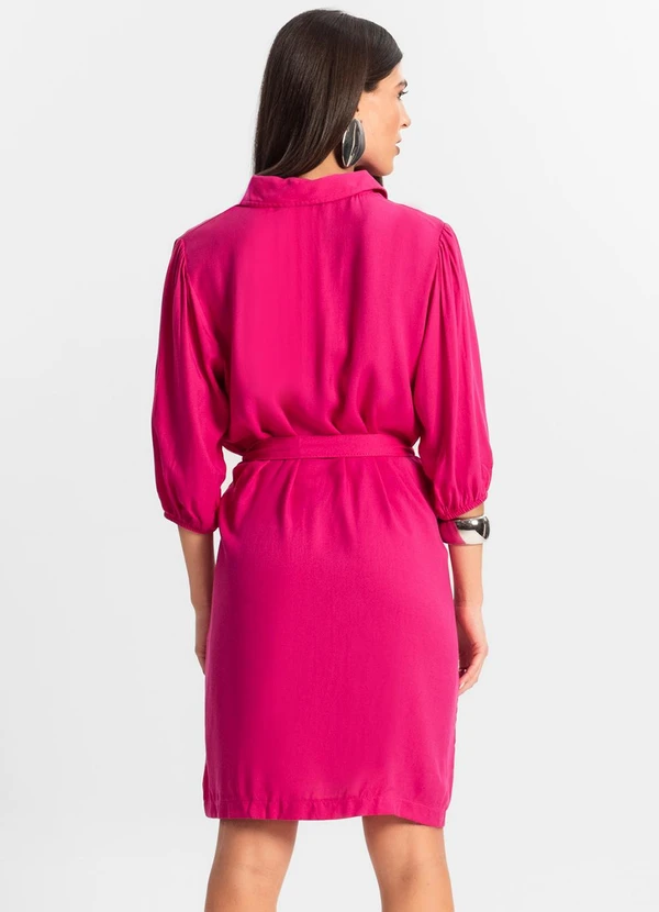 Endless - Vestido Feminino Chemise de Viscose Rosa 2