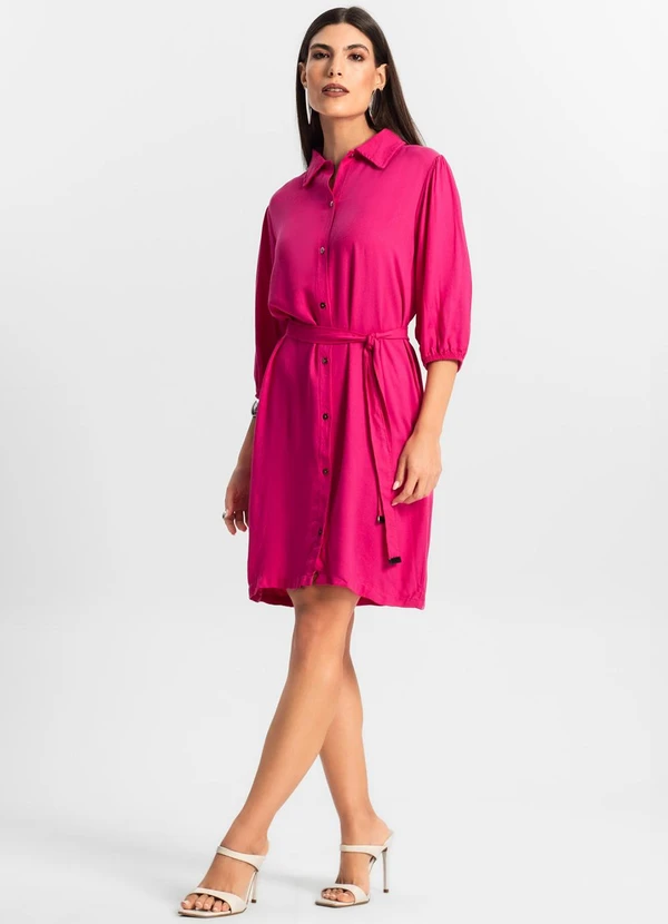 Endless - Vestido Feminino Chemise de Viscose Rosa 3