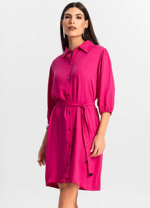 Endless - Vestido Feminino Chemise de Viscose Rosa 4