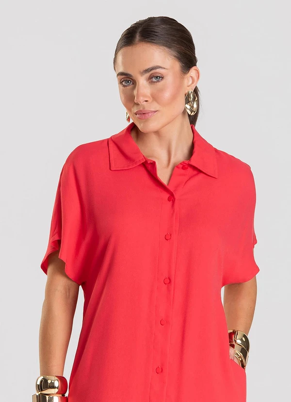 Dianna - Vestido Feminino Chemise Laranja