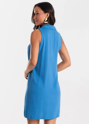 Rovitex - Vestido Feminino Chemise Malha Viscose Azul - ROVITEX