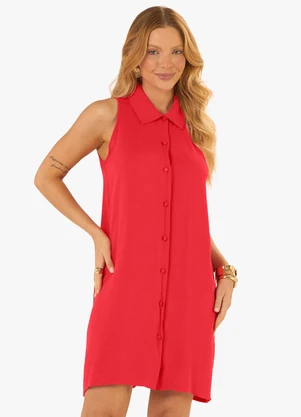Rovitex - Vestido Feminino Chemise Malha Viscose Laranja - ROVITEX