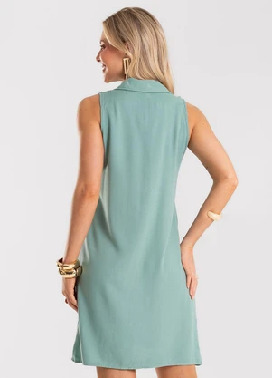 Rovitex - Vestido Feminino Chemise Malha Viscose Verde - ROVITEX