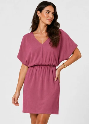 Infinita Cor - Vestido Feminino com Decote em V Vermelho - INFINITA COR