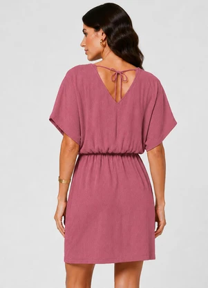 Infinita Cor - Vestido Feminino com Decote em V Vermelho - INFINITA COR