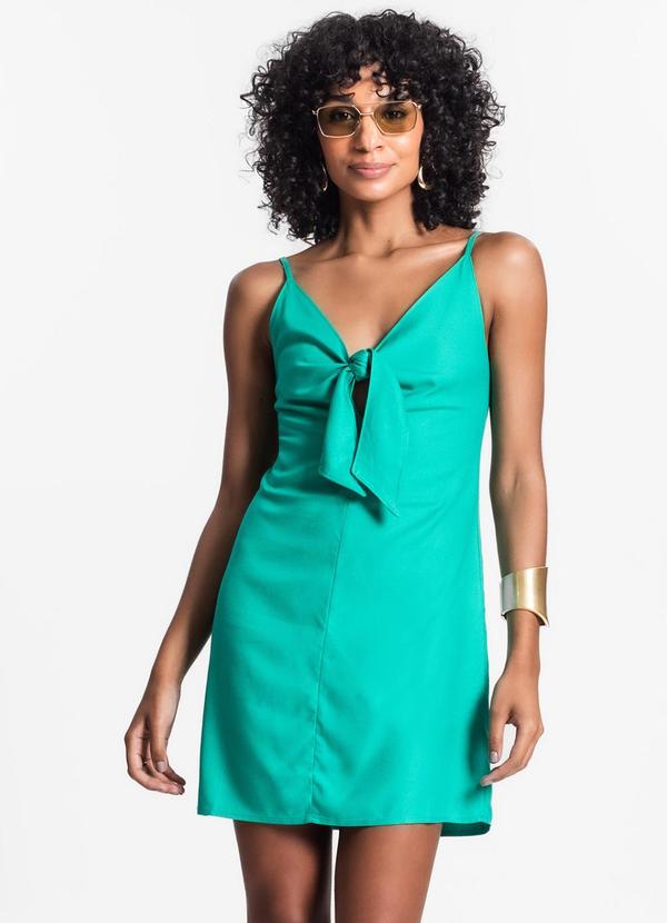 Select - Vestido Feminino com Laço Verde