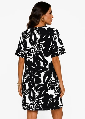 Select - Vestido Feminino com Manga Godê Preto - SELECT