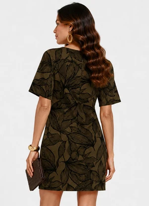 Select - Vestido Feminino com Manga Godê Verde - SELECT