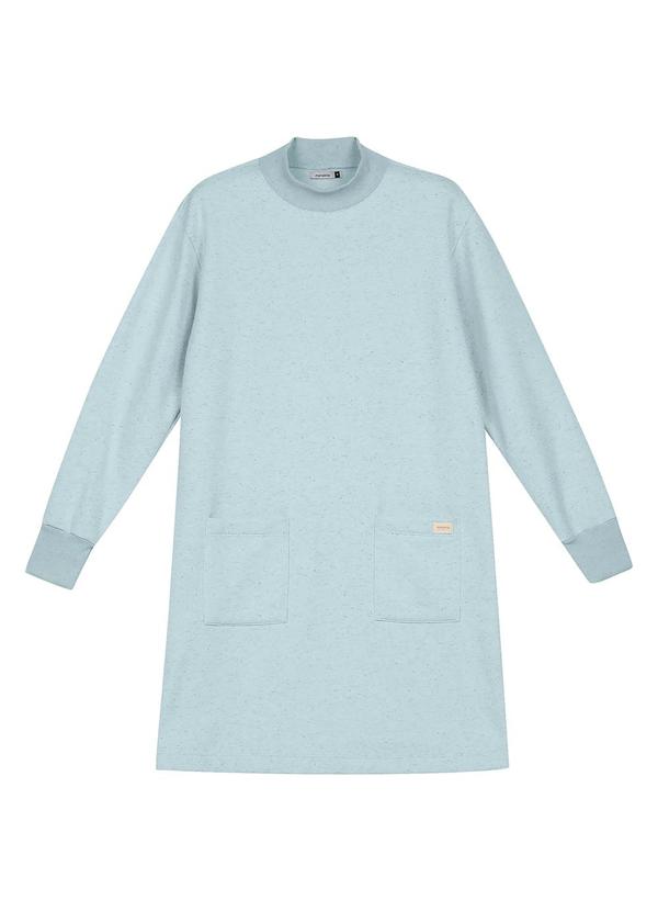 Marialícia - Vestido Feminino Comfy Moletom com Bolsos Azul