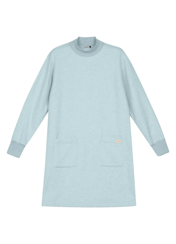 Marialícia - Vestido Feminino Comfy Moletom com Bolsos Azul