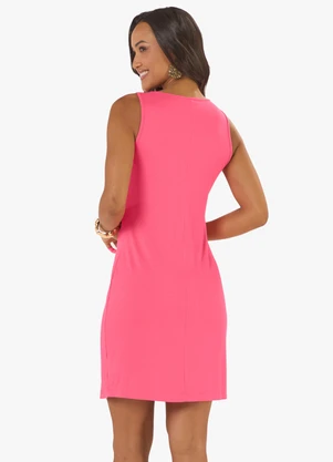 Rovitex - Vestido Feminino Curto Básico Ribana Rosa - ROVITEX
