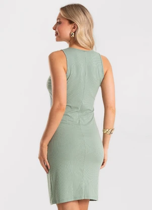 Rovitex - Vestido Feminino Curto Básico Ribana Verde - ROVITEX