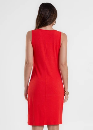 Rovitex - Vestido Feminino Curto Básico Ribana Vermelho - ROVITEX