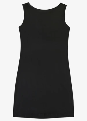 Veev - Vestido Feminino Curto Canelado Poliamida Preto - VEEV