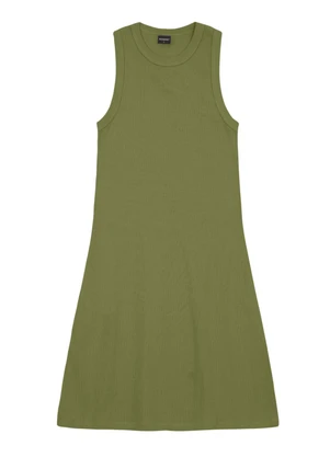 Essendi - Vestido Feminino Curto Canelado Verde - ESSENDI