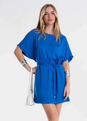 Endless - Vestido Feminino Curto com Cinto Azul - ENDLESS