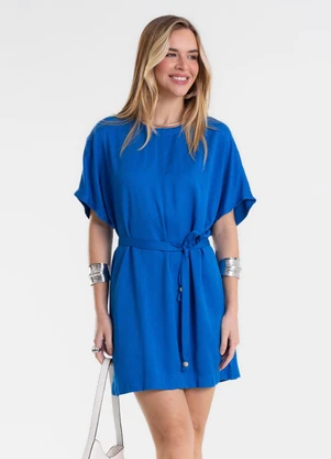 Endless - Vestido Feminino Curto com Cinto Azul - ENDLESS