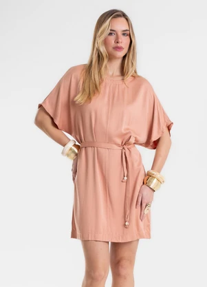 Endless - Vestido Feminino Curto com Cinto Marrom - ENDLESS