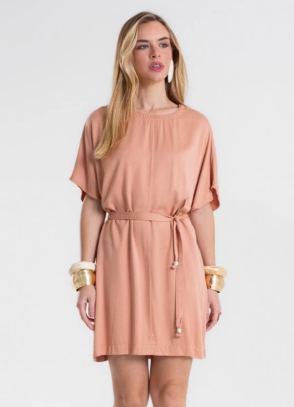 Endless - Vestido Feminino Curto com Cinto Marrom